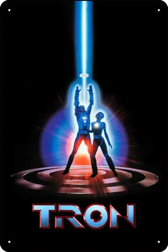 Tron (1982) Metal Sign Gifts Wall Decor Funny Tin Signs Wall Art Posters Prints for Home Room Kitchen Bar Office Etc 8x12 Inch