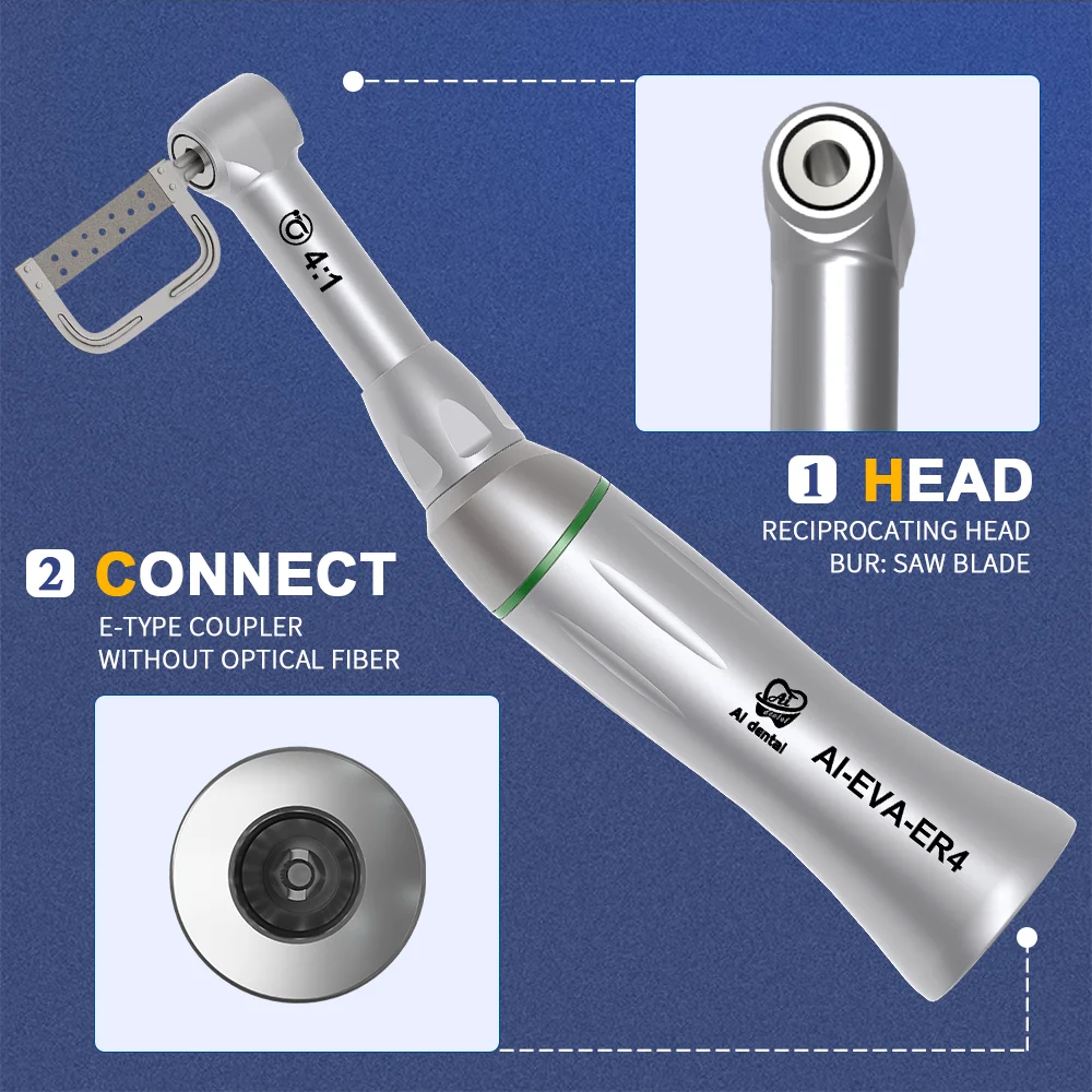 Dentária Ortodôntico Interproximal Decapagem Handpiece, 4:1, 1:1, Handpiece Reciprocating Vertical, única alça definida com lâmina de serra