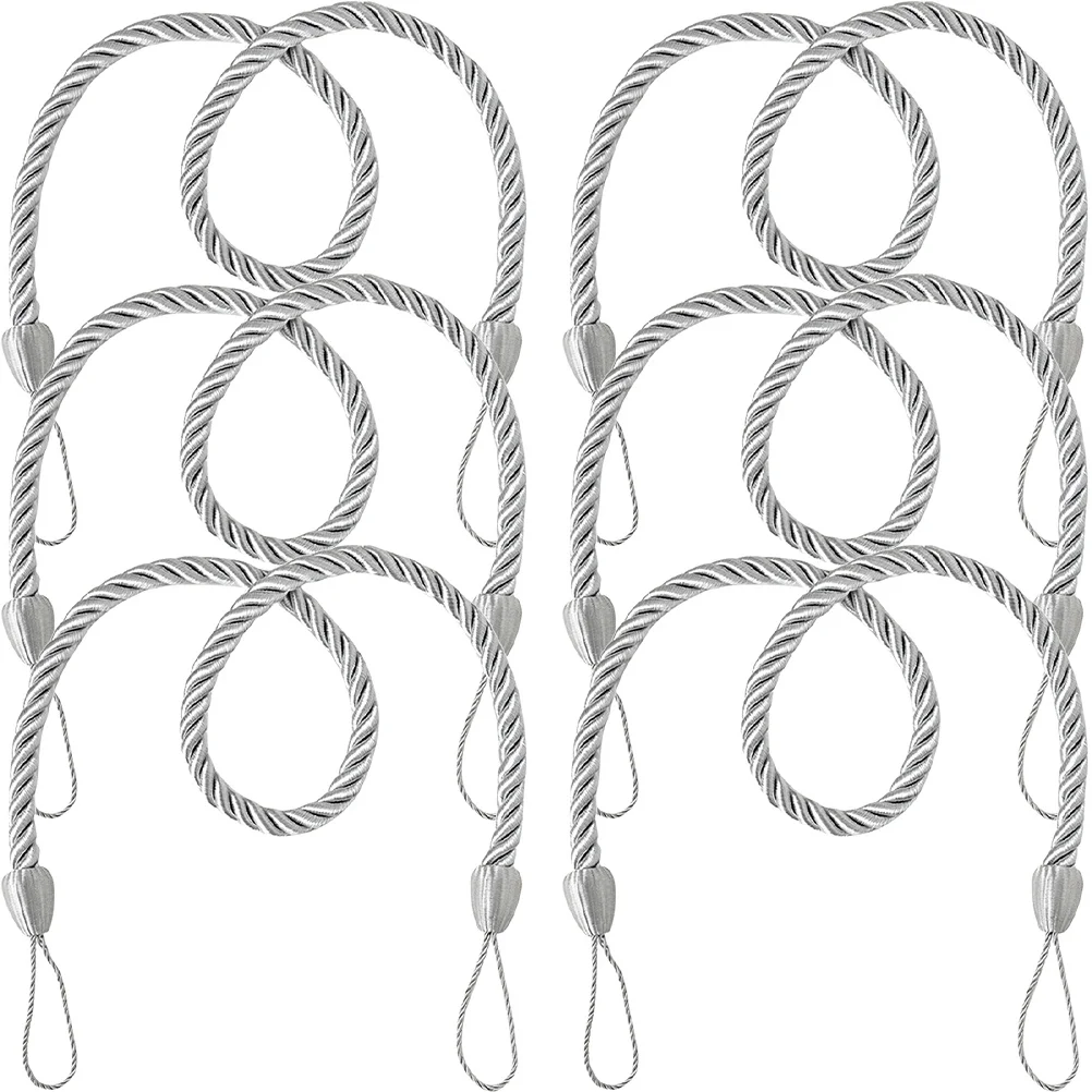 

6Pcs Curtain Tieback Decorative Adjustable Strap for Home Office Window Drapes Holdback No Drill Installation Easy Fix