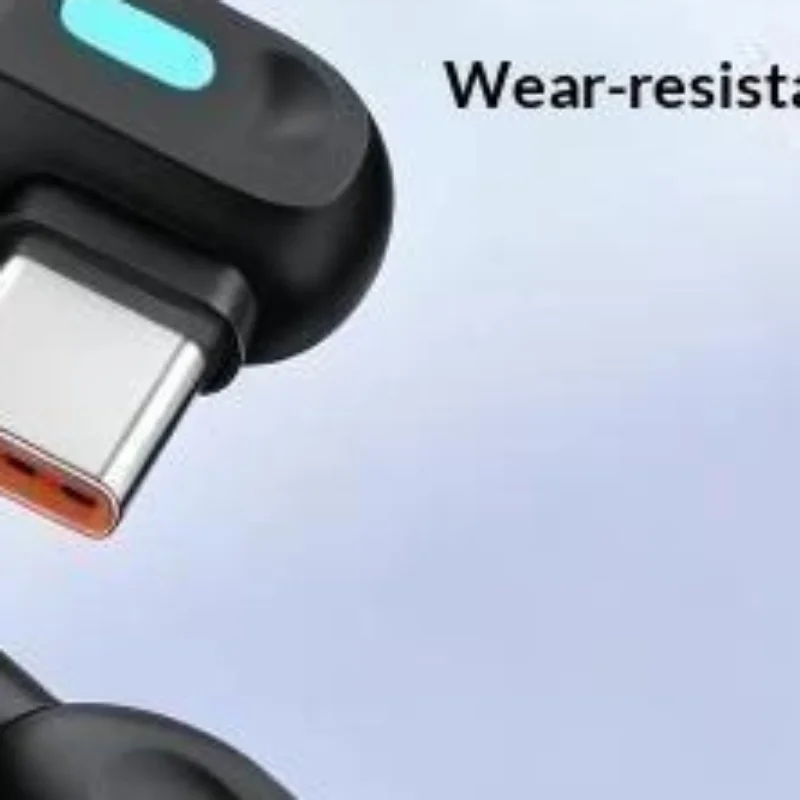 120W Retractable Coiled USB Type C Cables 6A Quick Charging Data Cord 90 Degree Elbow Spring Type-C Car Cable