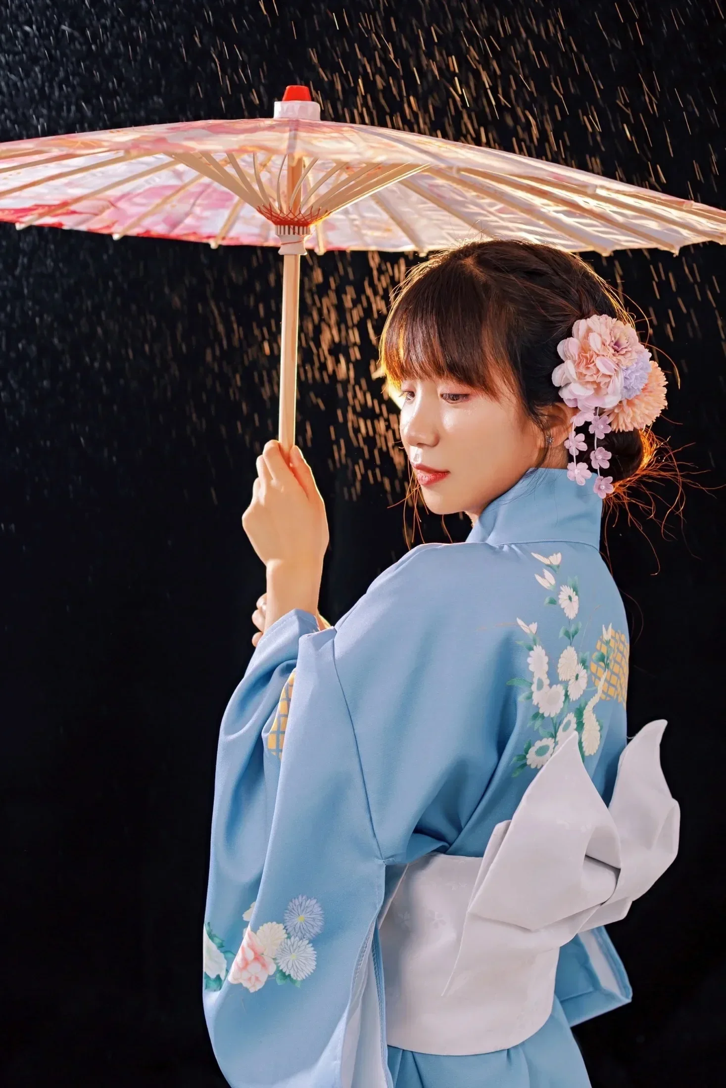 Women Japanese Style Traditional Kimono Elegant Wedding Evening Dress Fashion Blue Yukata Gown Robe Bathrobes Vintage Vestidos