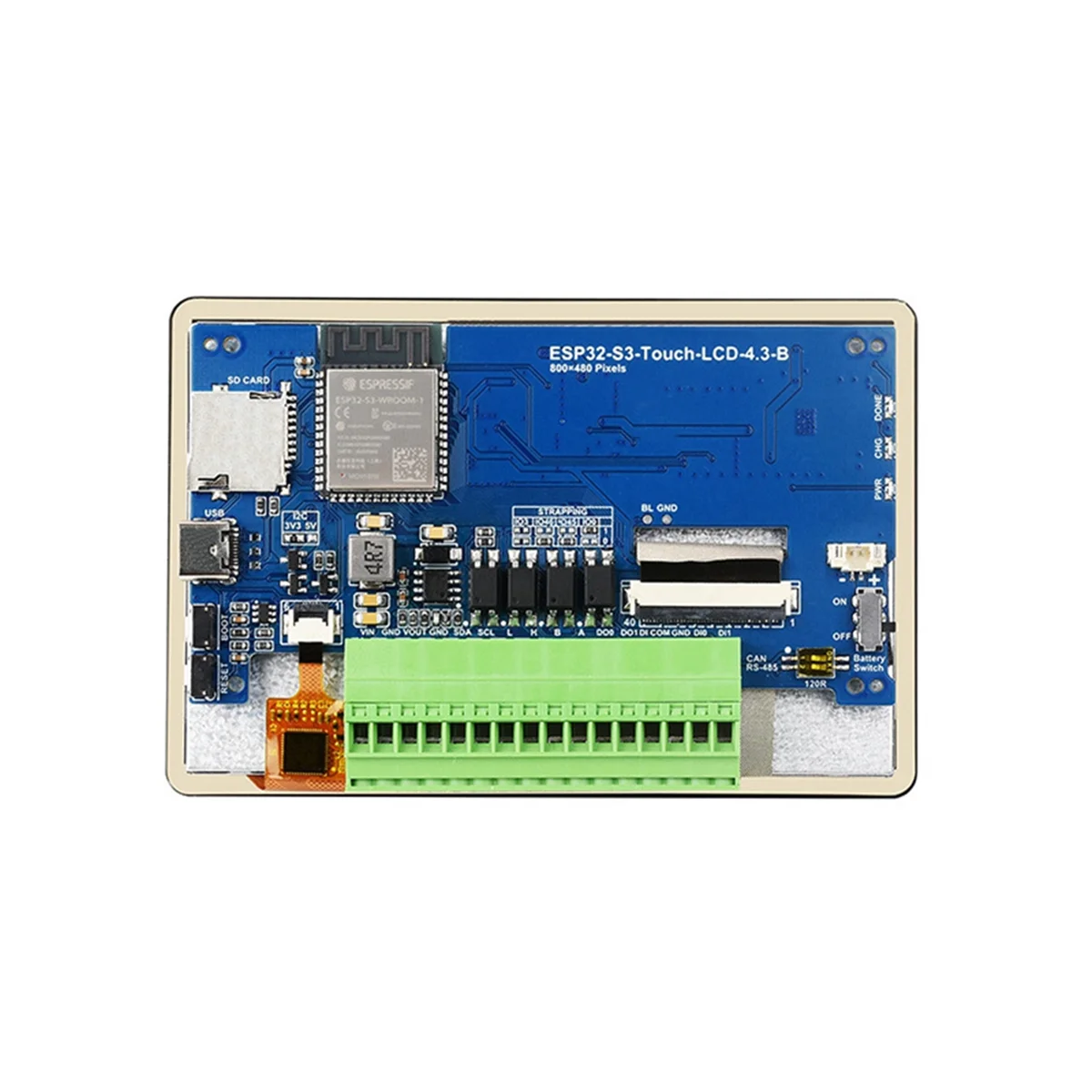 ESP32-S3 4,3 дюймовый емкостный сенсорный дисплей макетная плата 800X480 Поддержка WIFI Bluetooth бортовой CAN RS485 I2C порт