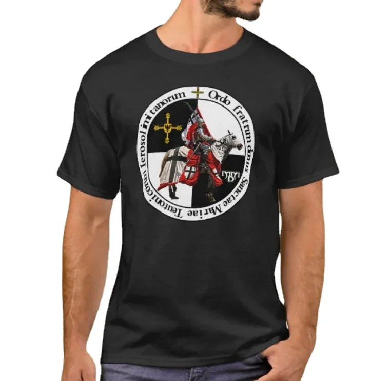 

Bursting Knight with The Insignia. German Teutonicus Order T-Shirt. Summer Cotton Short Sleeve O-Neck Mens T Shirt New S-3XL