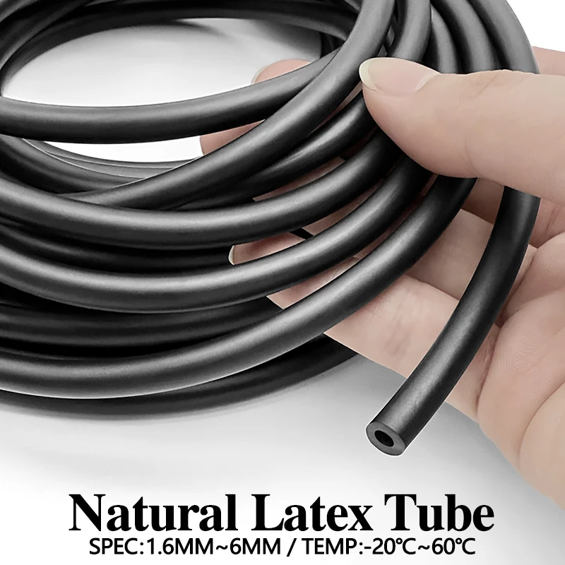 Natural Latex Rubber Tubing ID1.6‑4mm High Elastic Stretch Tube Corrosion Resistant for Slingshot Catapult DIY Crafts Binding