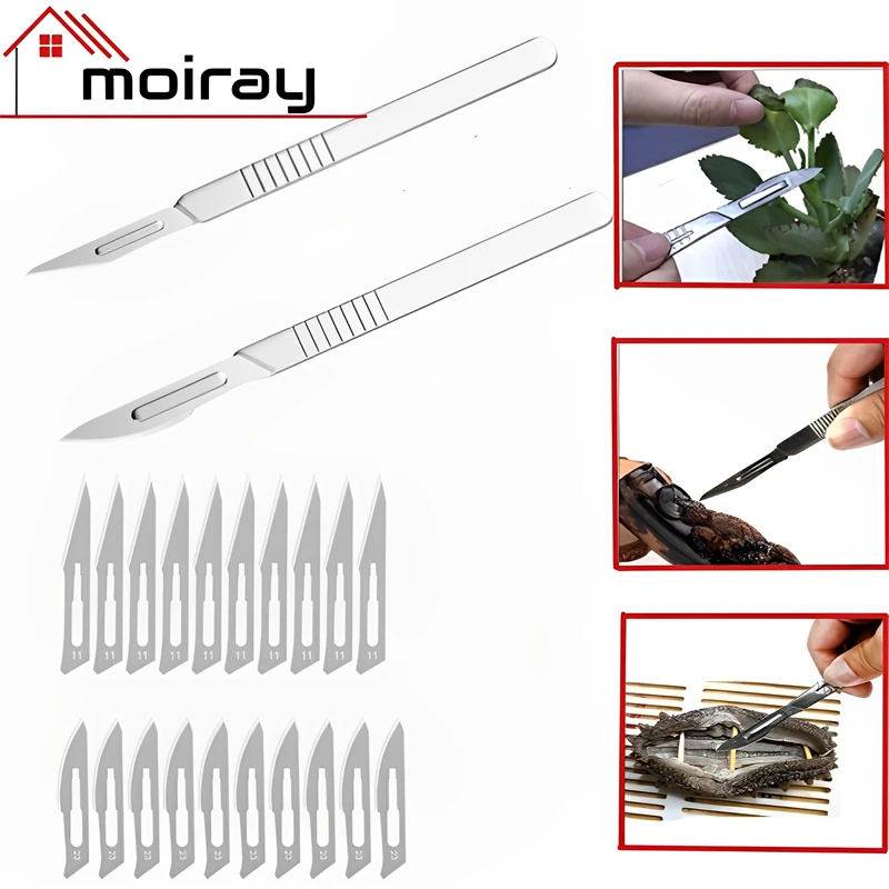 New Carbon Steel Surgical Scalpel Blades + Handle Scalpel DIY Cutting Tools PCB Repair Animal Surgical Knife Dropshiping