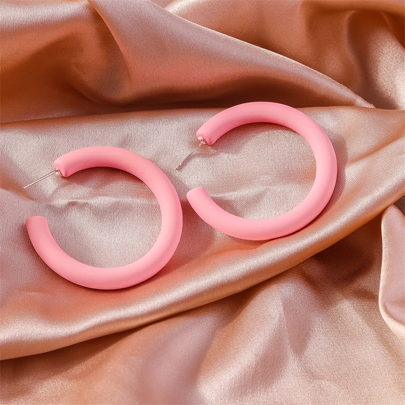 Mode Candy Farben 3,8 cm Runde Creolen für Frauen Mädchen Party Fesitval Schmuck Dekoration – Detail 13