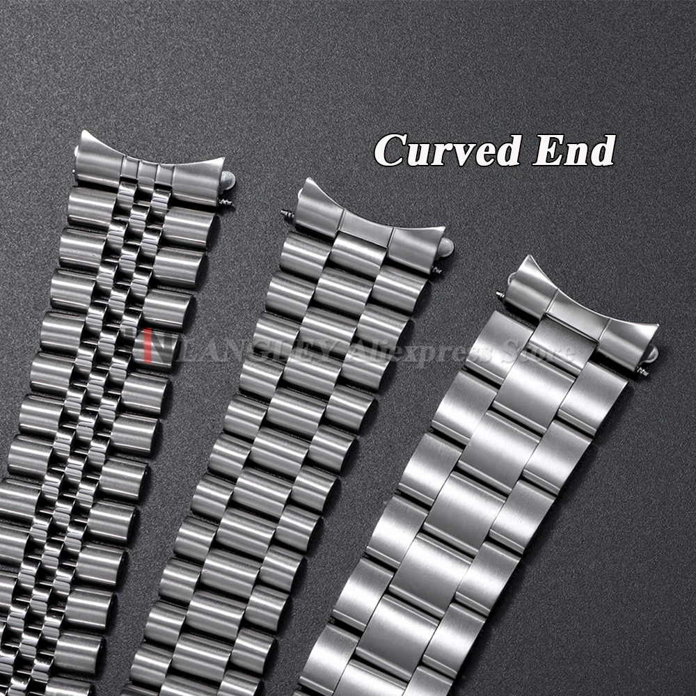 316L الصلبة الفولاذ المقاوم للصدأ حزام ل Seiko SKX007/009 ل اليوبيل ل أويستر سوار منحني نهاية ساعة ملحق 18/19/20/21/22 مللي متر