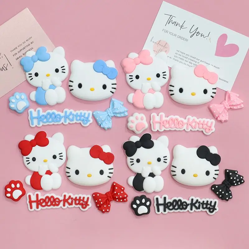 Hello Kitty Kawaii Cute Sanrio Anime Cartoon Three-dimensional DIY Soft Silicone Accessories Stickers Hook Decorative Water Cup