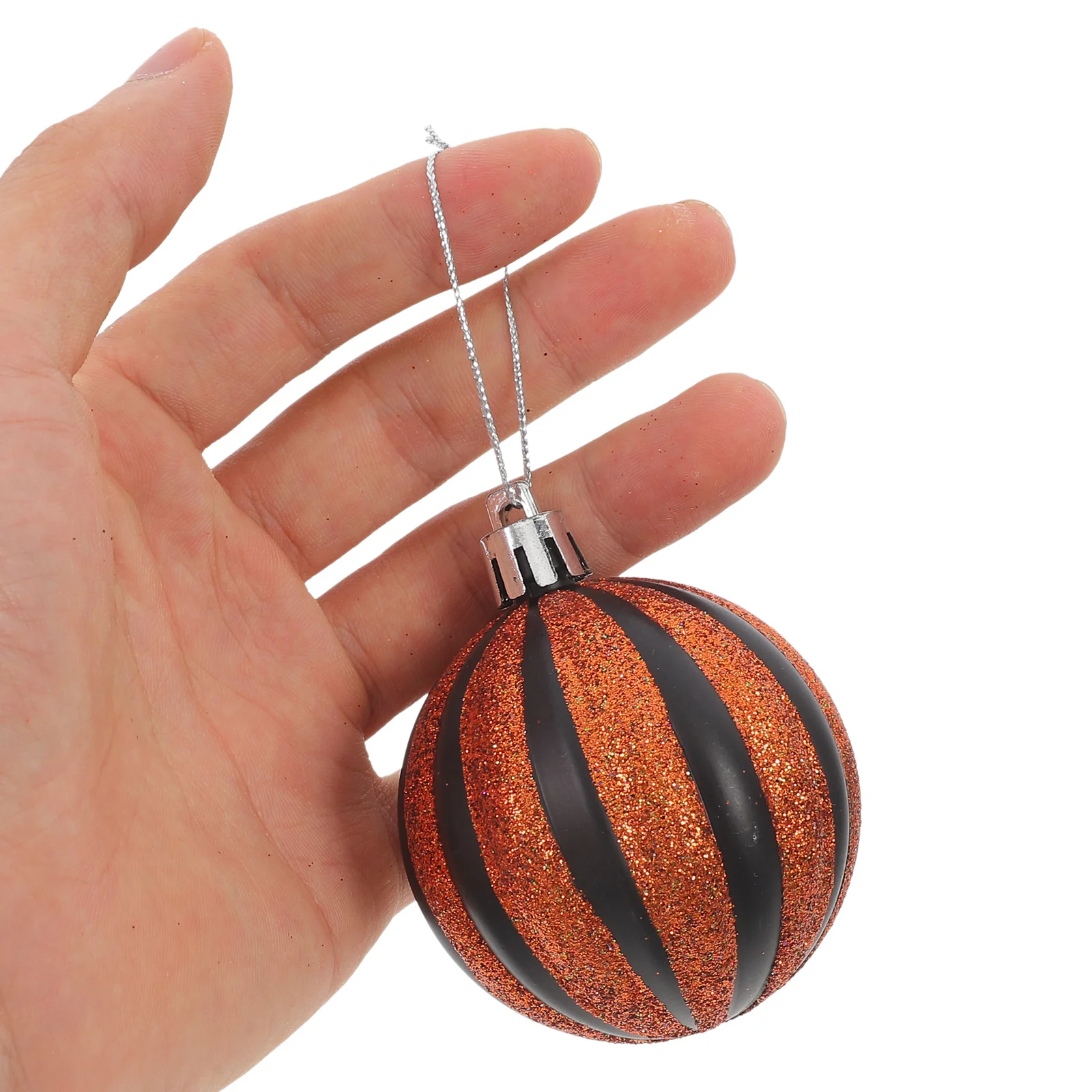 6 قطع من ديكورات الكرة البلاستيكية للهالوين، حلي معلقة، مستلزمات الحفلات، المعلقات اليقطين للمنزل والحديقة والشرفة #1