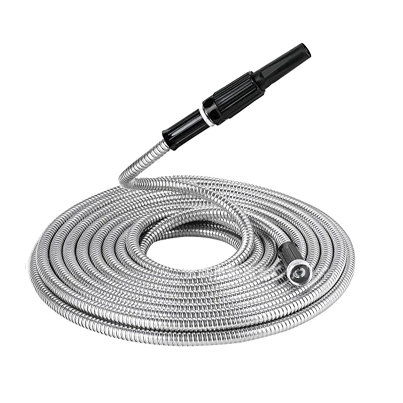 Garden Hose 304 Stainless Steel Metal Water Hose-Flexible,Lightweight,Tangle Free,Rust Proof, Easy To Use&Store