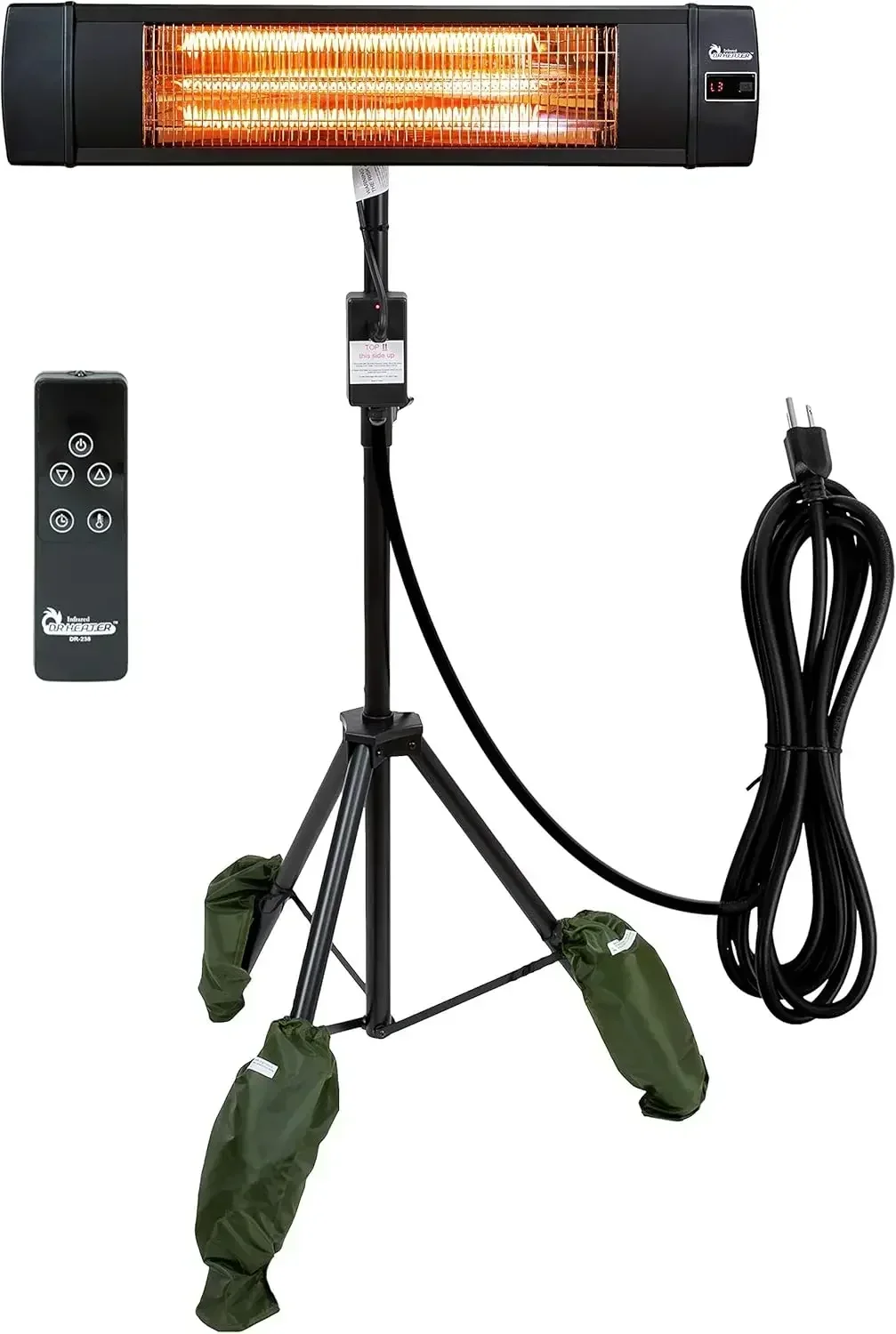 

Инфракрасный обогреватель для патио XMSJ-Carbon со штативом, черный нагревательный элемент 23x40 дюймов, обогреватель для патио для бассейна