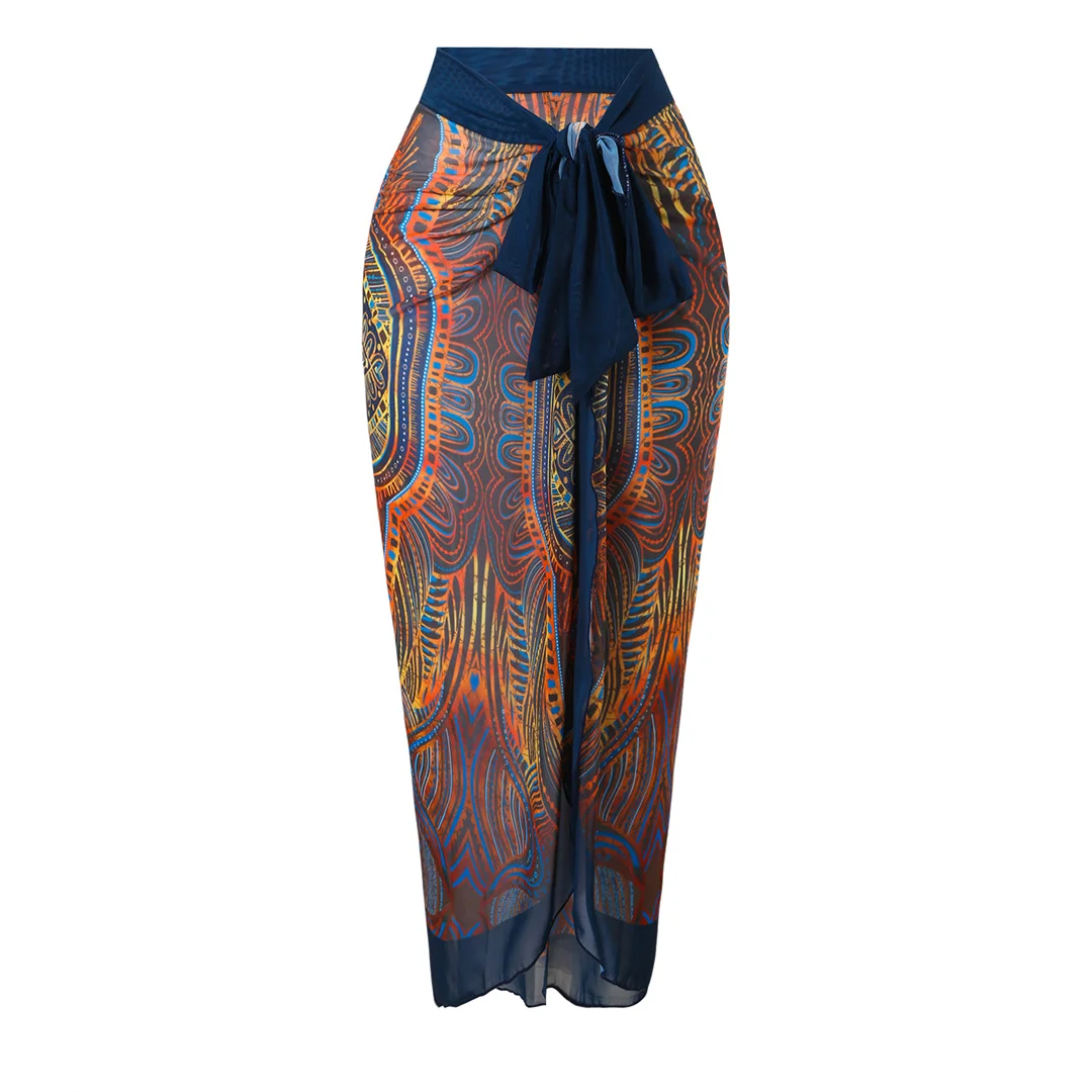 S - XXL, bedruckter, langärmeliger Badeanzug mit Sarong, einteiliger Badeanzug für Damen, Damen-Bademode, Blumenmuster, gepolsterter Badeanzug, Badebekleidung, Modell V7181. – Detail 25
