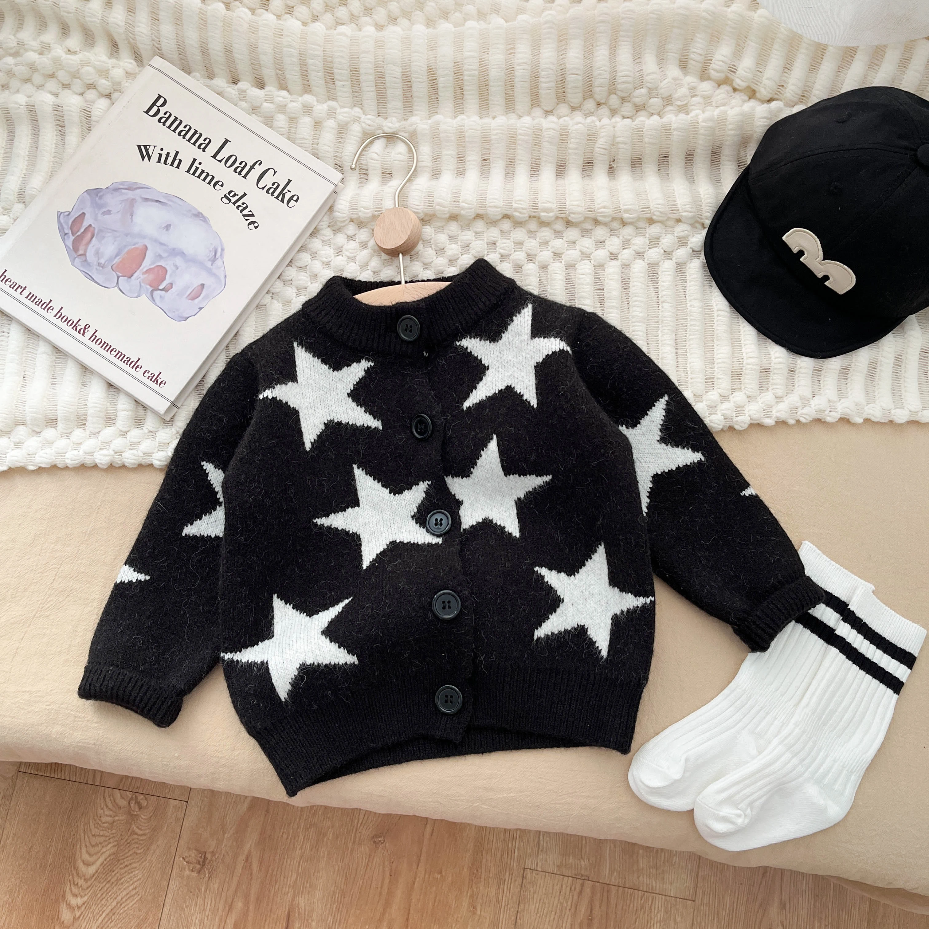 Autumn And Spring Newborn Infant Baby Boys And Girls Knitted Cotton Long Sleeved T-shirt Soft Star Fashion Baby Clothin