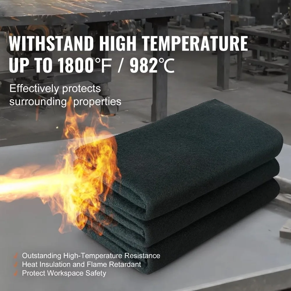 New Durable High Quality 100*100cm Carbon Fiber Felt Fireproof Flame-retardant Torch Shield Mat Black High-temperature Resistant