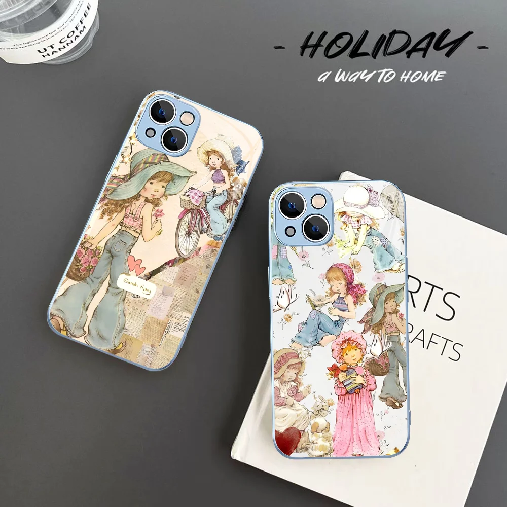 S-Sarah K-Kay L-Little Girl Phone Case Tempered Glass For iphone 14 13 12 11 Pro Mini XS MAX 14Plus X XS XR Fundas