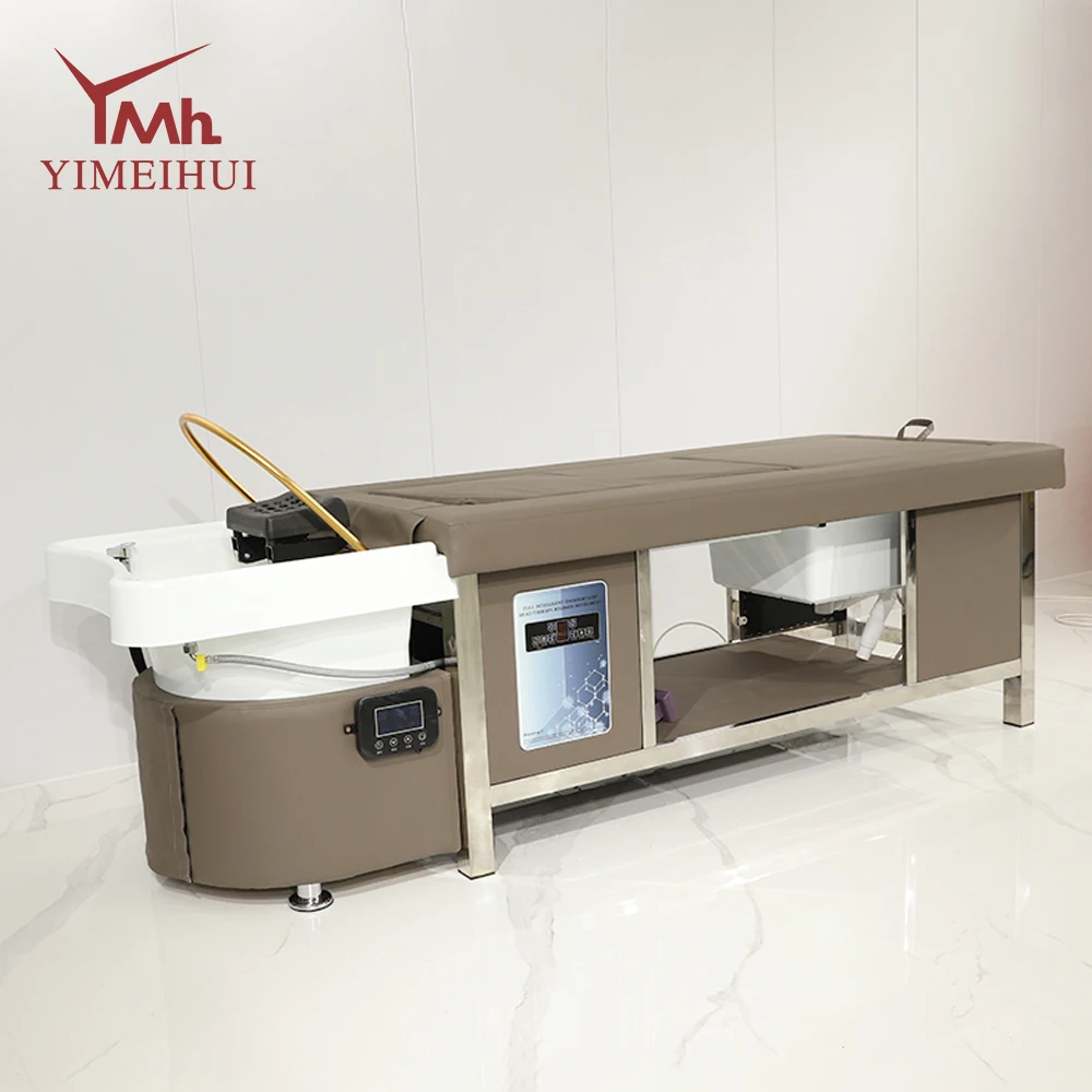 

Modern Beauty Salon Equipment Shampoo Bed Optional Scalp Massage Hair Washing Spa Shower Fumigation Barbershops