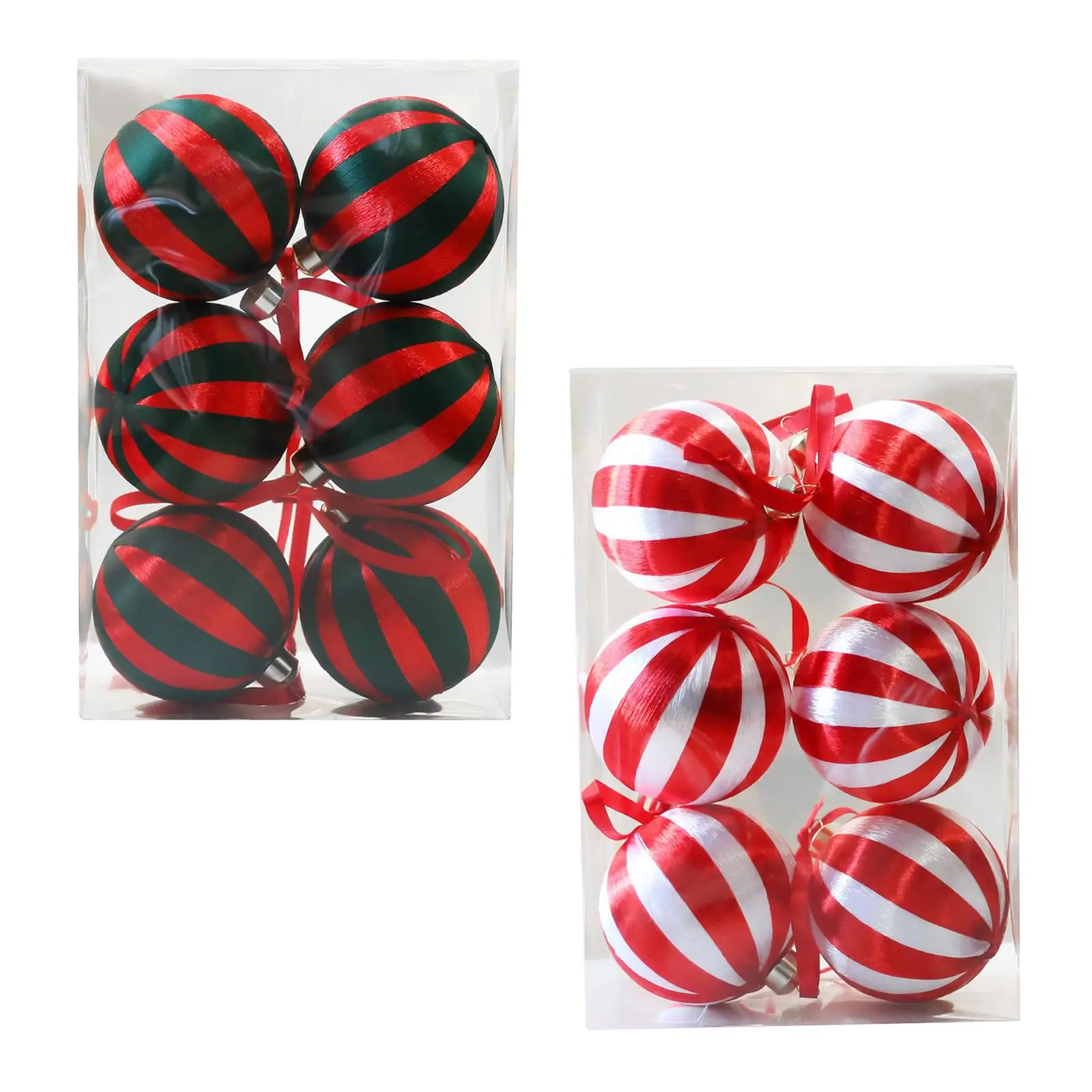 6 Pieces Christmas Ball Ornaments 3.15 inch Party Supplies Xmas Decor Christmas Tree Hanging Ornaments for Yard Home Party