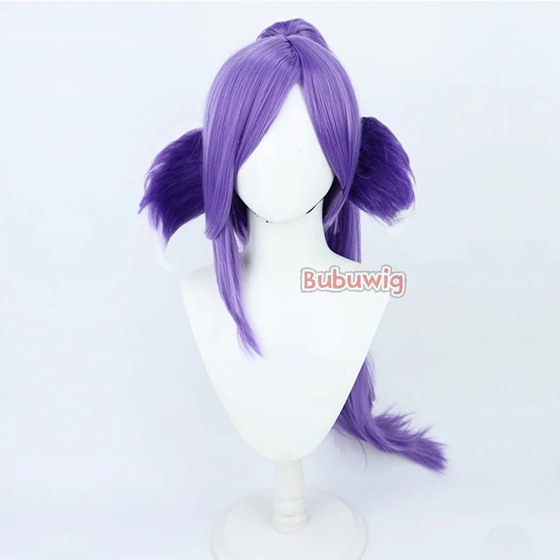 Bubuwig cabelo sintético selen tatsuki cosplay perucas virtual youtuber selen tatsuki 85cm longo roxo rabo de cavalo peruca resistente ao calor