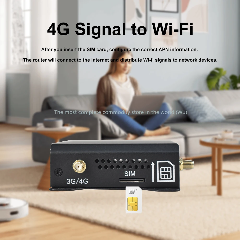 

4G SIM Card Router Wireless WIFI Router 2.4G LTE Access Point Support VPN DDNS Hotspot Network Adapter for IP Camera