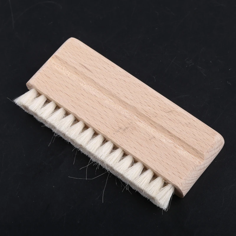 فرشاة تنظيف سجل الفينيل ، مكافحة ساكنة ، شعر الماعز ، مقبض خشبي ، منظف لمشغل الأقراص المضغوطة ، القرص الدوار ، LP