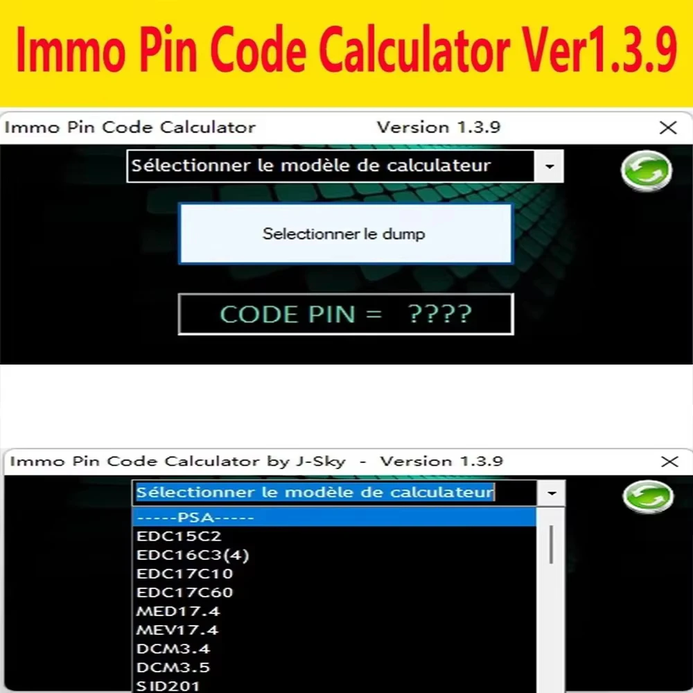 IMMO-calculadora de código Pin V1.3.9, equipo de reparación, software de diagnóstico, calculadora de código Pin IMMO 1.3.9, escá