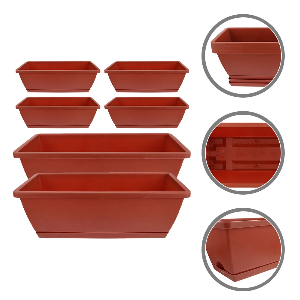 

6 Pcs Planter Thickened Flower Pot Gardening Bonsai Container Practical Household Flowerpot Home Decorations Plastic Decorative