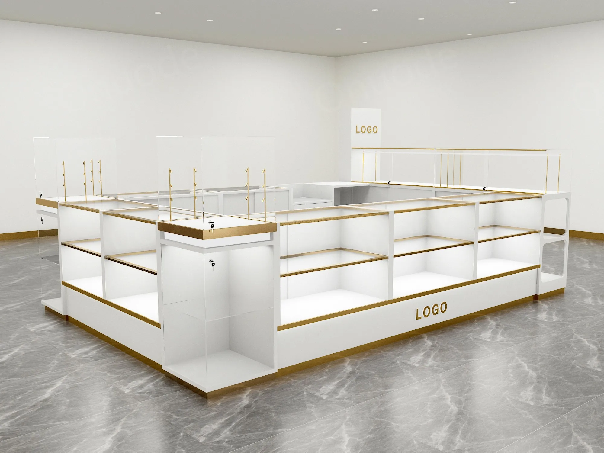 Custom.Custom LED-Lit Glass Display Cabinet for Retail Shops Museums Exhibitions for Jewelry Kiosks and Shopping Malls