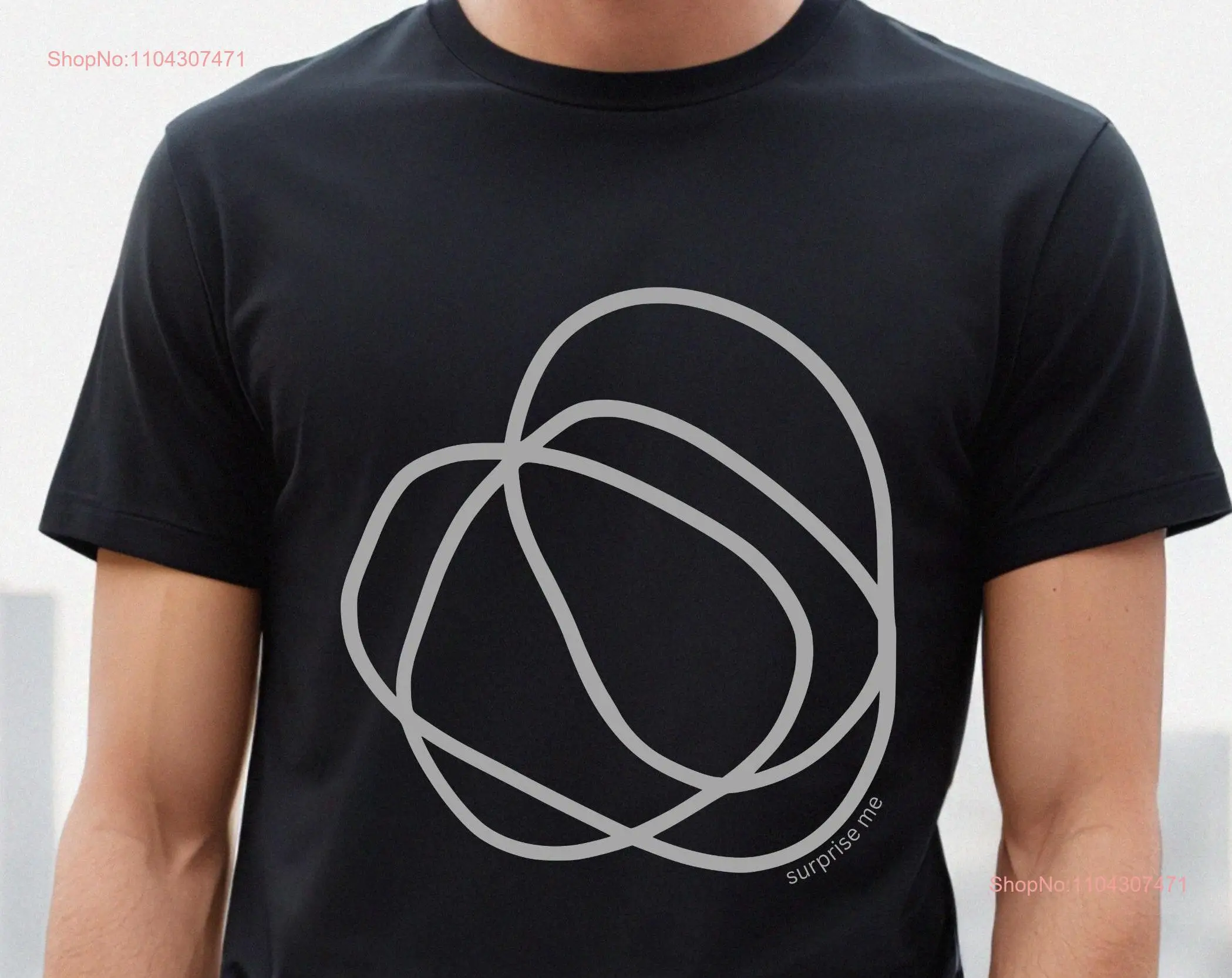 Abstract Loops T Shirt Gray Organic Lines Minimalist Design Artistic Simplicity surprise me Icebreaker