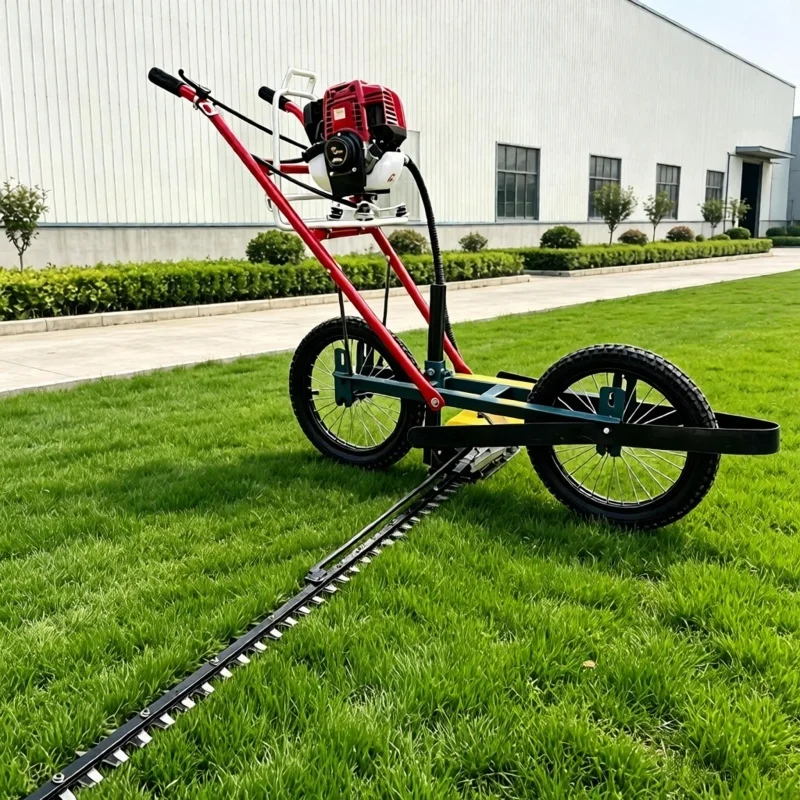Compact 4-Stroke Household Garden Lawn Mower, Hand Push Lawn Mower for Flat Ground Hand Propelled Grass Mower