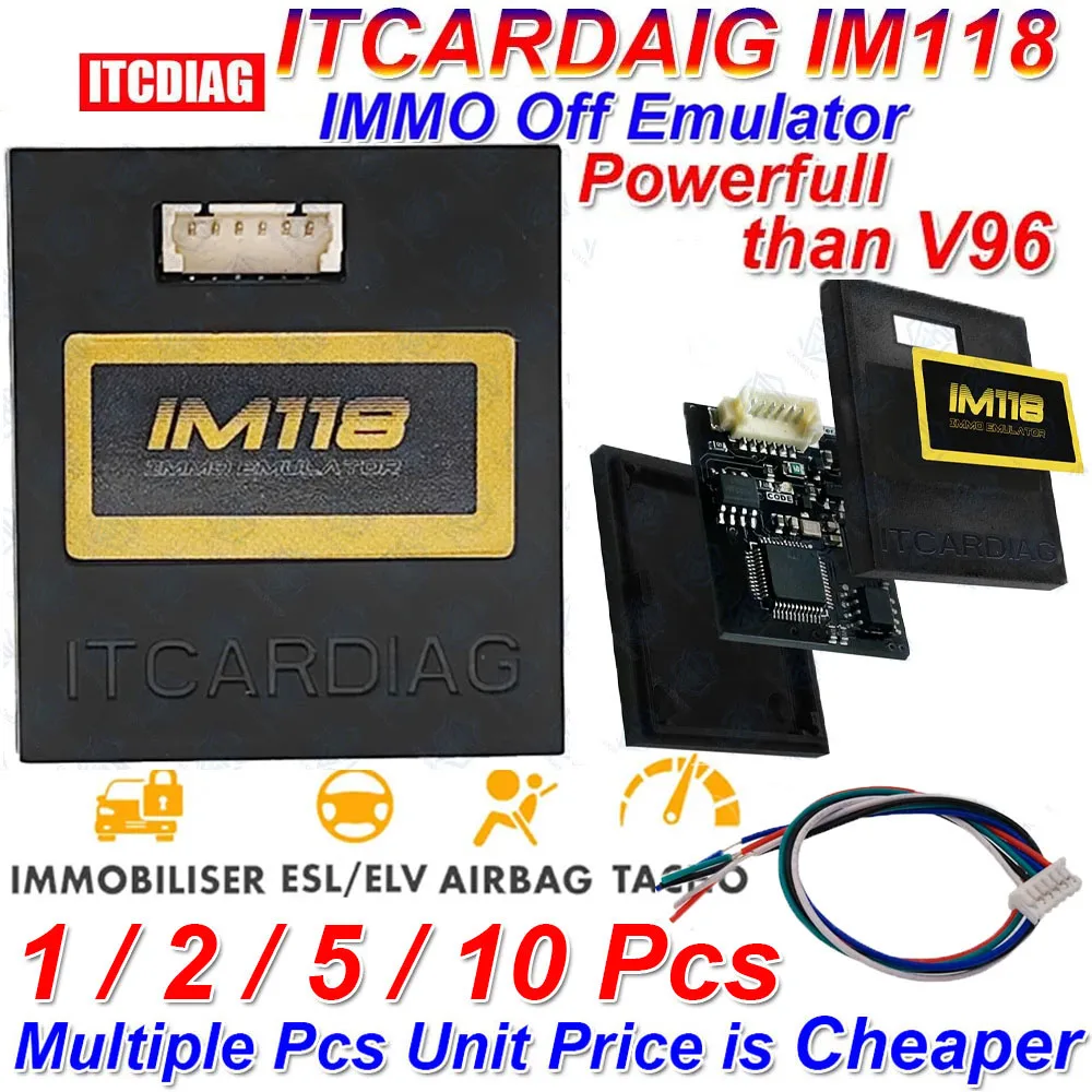 

2024 Newest IM118 Emulator V118 ITCARDIAG Universal IMMO off Emulator Immobilizer Diagnose Tool Update of V96 SQU OF68 OF80 OF96