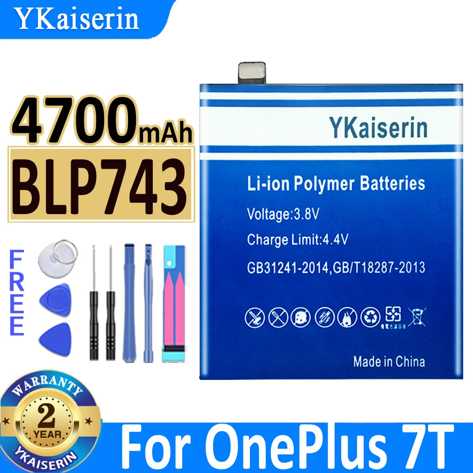 Аккумулятор ykaisin для OnePlus 7TPro 7T Pro 7T 7Pro 7 Pro 6T 6 5T 5 3 3T для OnePlus 1 + 3/3T/5/5T/6/6T/7/7Pro/7T/7tpro batteria