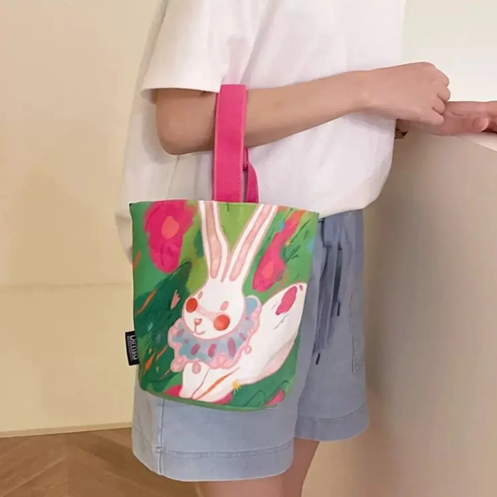 

Canvas Canvas Bag Casual Oxford Cloth Rabbit Tote Bag Print All-match Handbag Makeup Bag