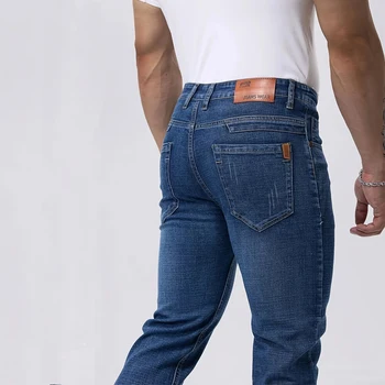 Spring Autumn Business Men Jeans Casual Straight Stretch Fashion Classic Black Sky Blue Grey Work Denim Trousers Brand Clothing 5 Spring Autumn Business Men Jeans Casual Straight Stretch Fashion Classic Black Sky Blue Grey Work Denim Trousers Brand Clothing 5