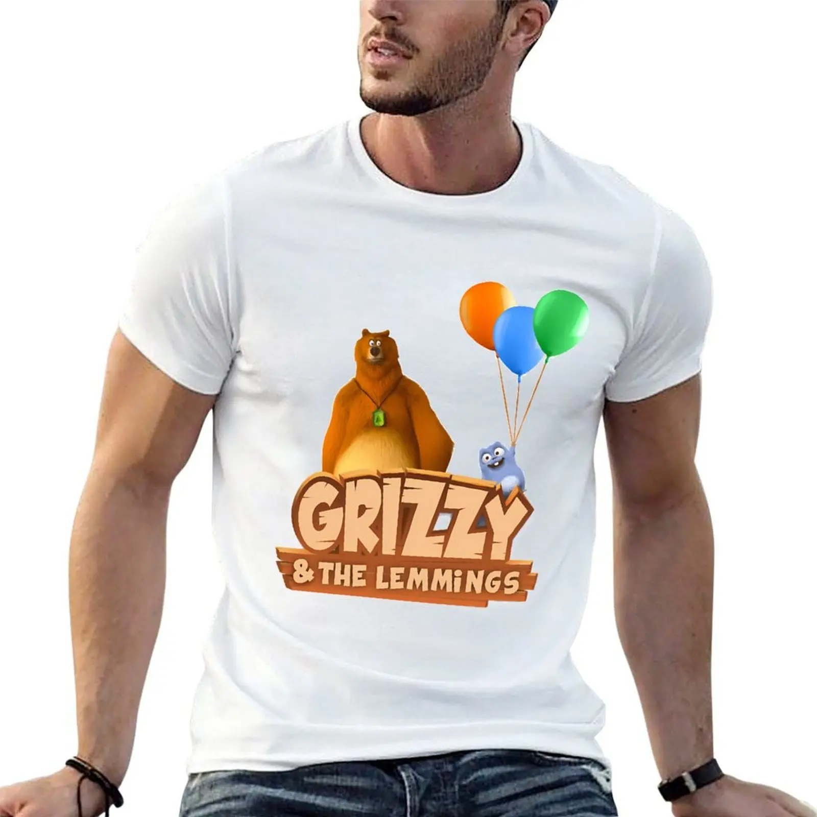 

Big bear balloons T-Shirt funny t shirts dark humor t shirt man casual t shirts for man pack cotton T-shirt