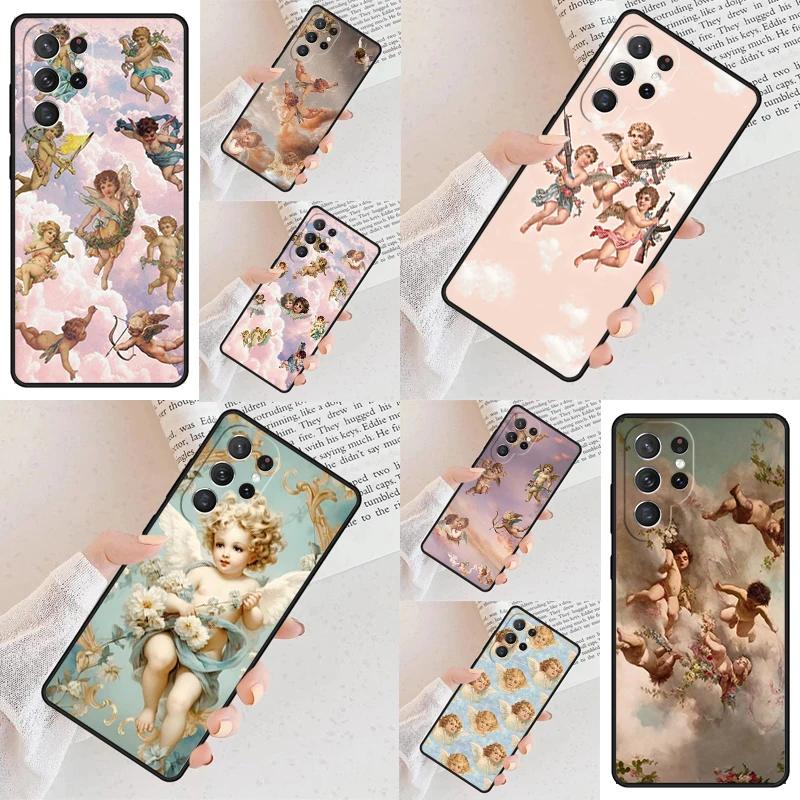 Cartoon Angel Baby Printing Cell Phone Case for Samsung Galaxy S26 Ultra S25 S24 S23 S22 S21 S20 Note10 Cover