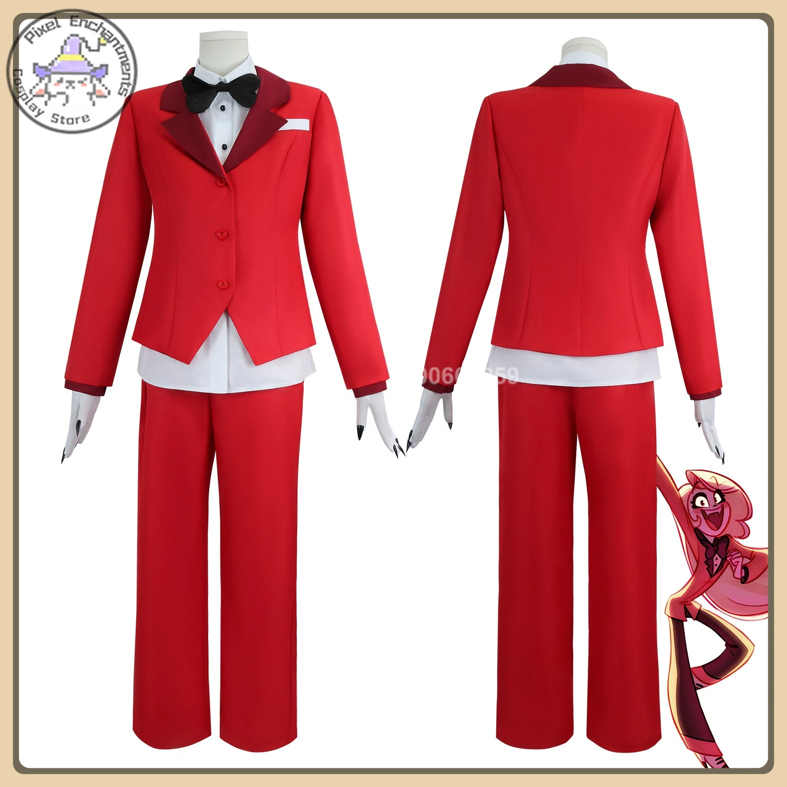 

Костюм для косплея Шари (Гламурный стиль) – Красный костюм с пайетками, полный комплект, высококачественная аниме-форма (для взрослых, мужской/женский)