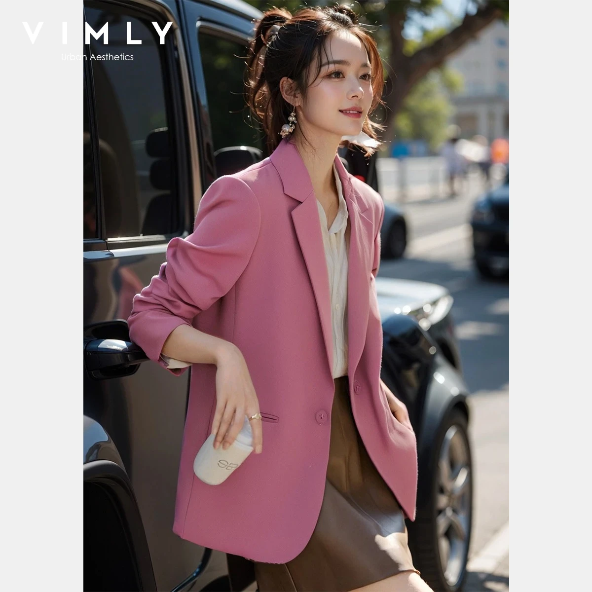 Vimly Elegant Office Lady Blazers Women 2026 Autumn New Slim Fit Jackets Chinese Style Frog Clasp Design Women Clothing V7883