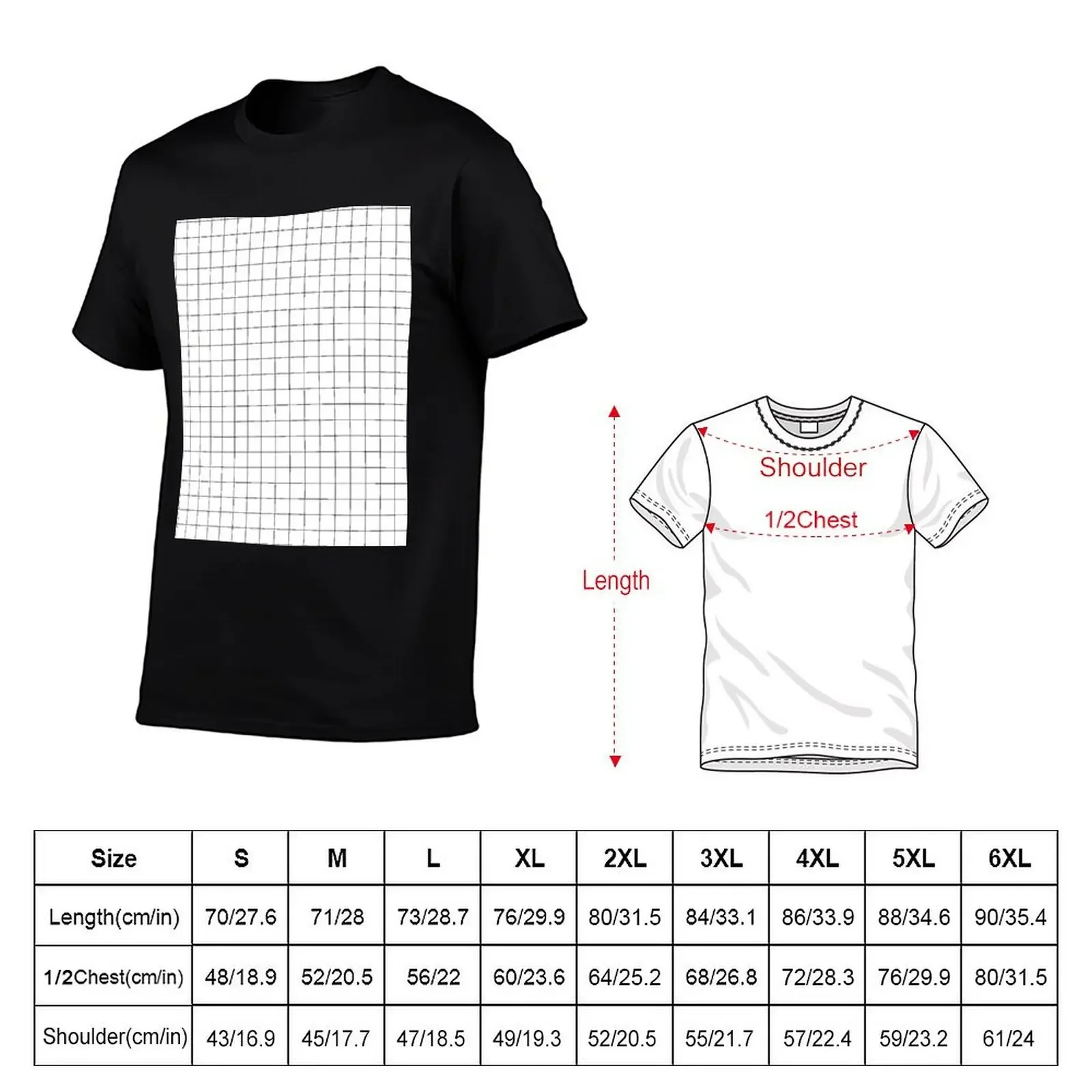 Black and white minimal grid T-Shirt quick-drying anime t shirts sports fans baggy shirts t shirts for men graphic