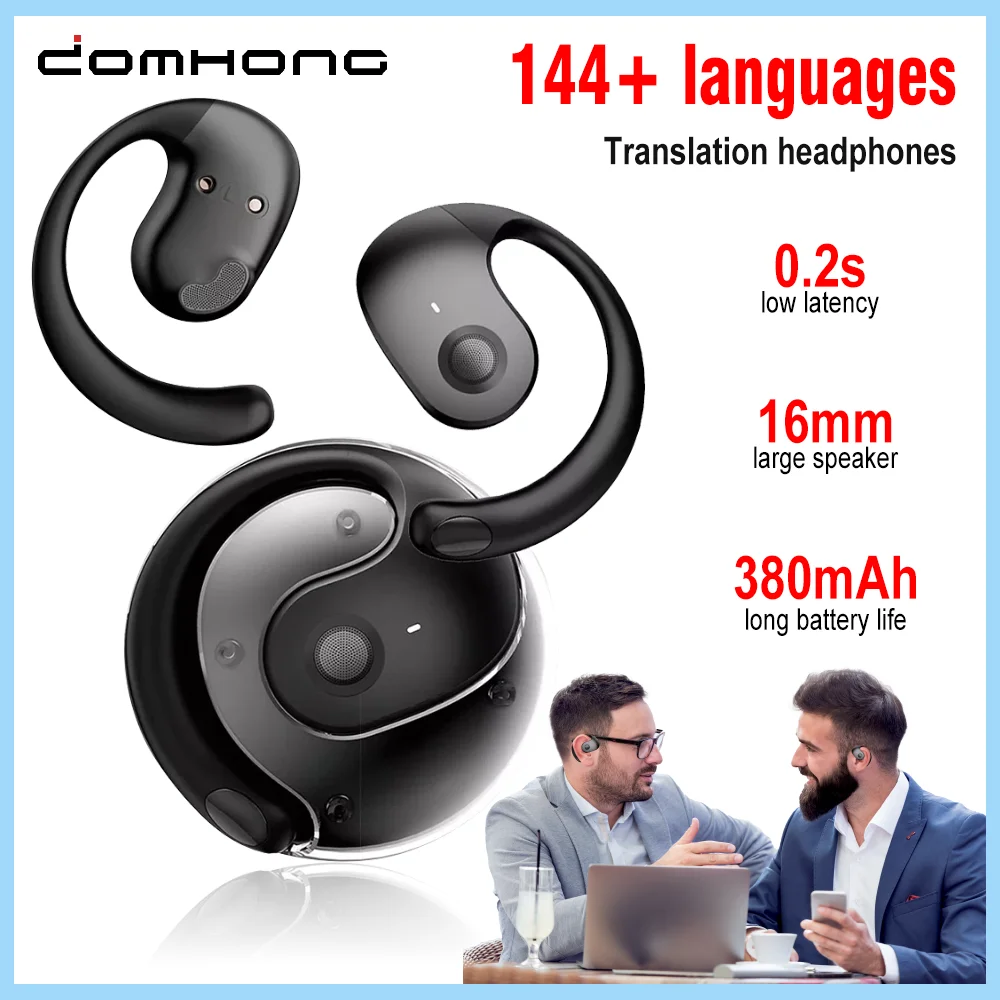AI Real-Time Language Translator Earbuds 144 Languages Wireless Bluetooth Headphones Voice Translation for Travel & Business