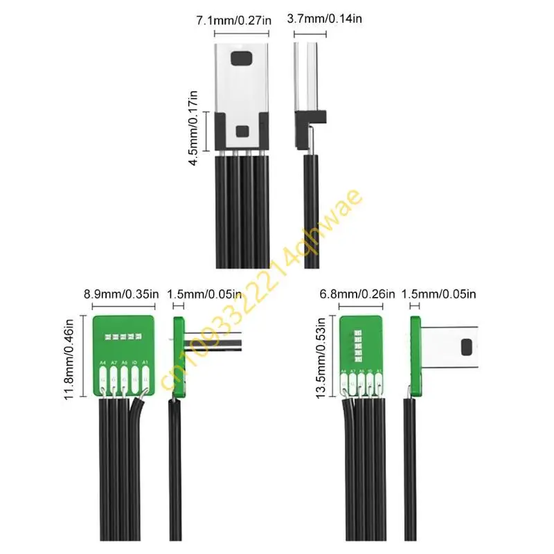 USB 4Pin/Type C 5pin PCB Mount Socket Connector Port Port 90 Dereger Sudut Kanan