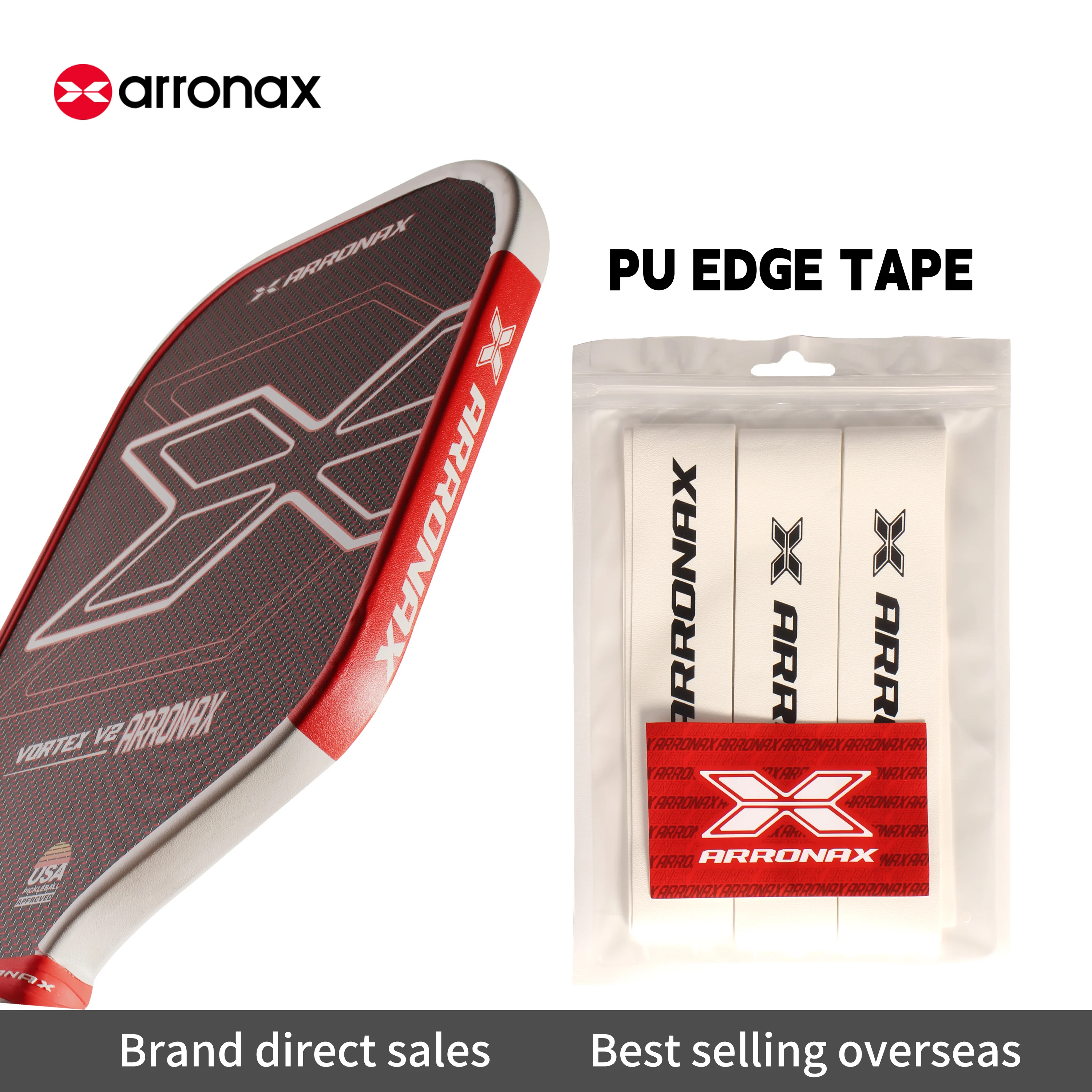 ARRONAX-Pickleball Paddle Edge Tape, 3K PU Interwoven Texture, Fit Curved Edge Guard, 760*25mm, Racket Edge Protection Tapes