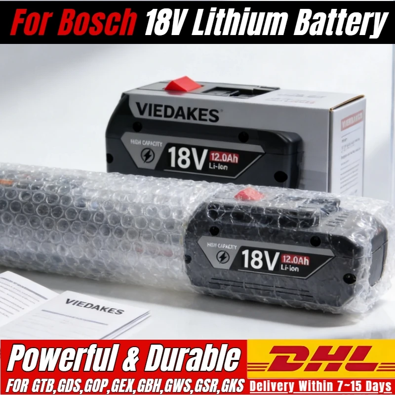 18V Rechargeable Batteries For BOSCH 18V battery 12000mAh LITHIUM-ION GDS250-Li GSR180-Li GKS185-Li GWS180-Li GSB185-Li Battery