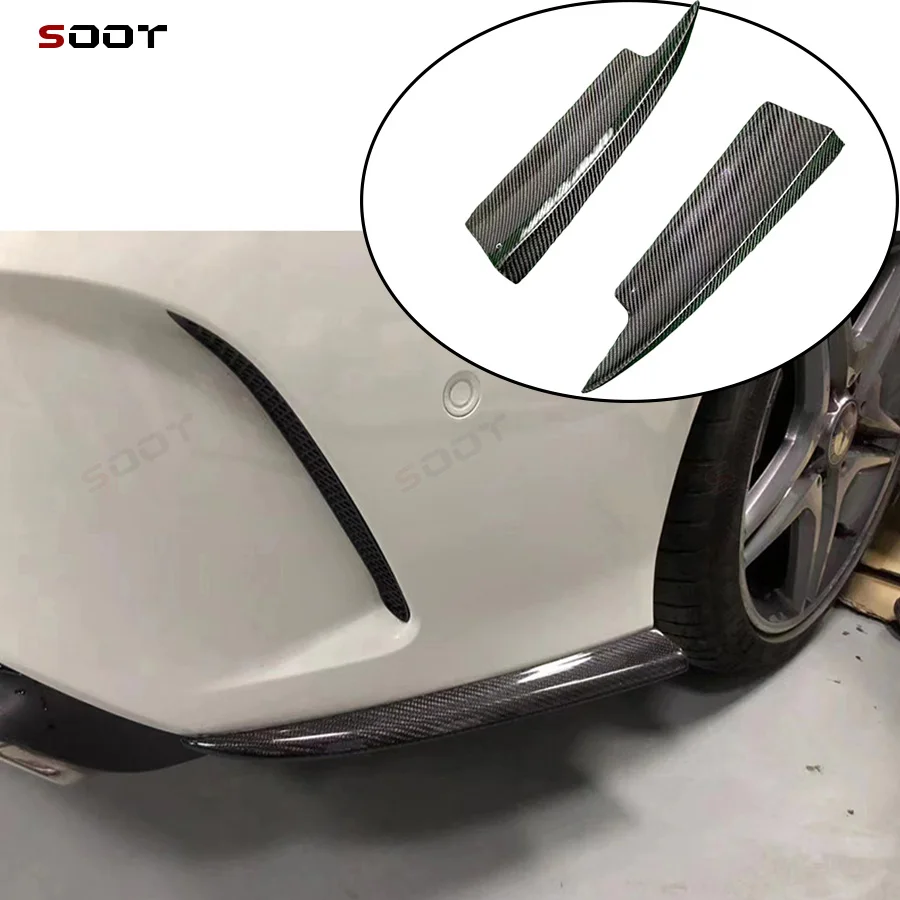

For Mercedes Benz CLA Class W117 2013-2018 High quality carbon fiber wrap angle carbon Front Bumper protection Rear Splitter