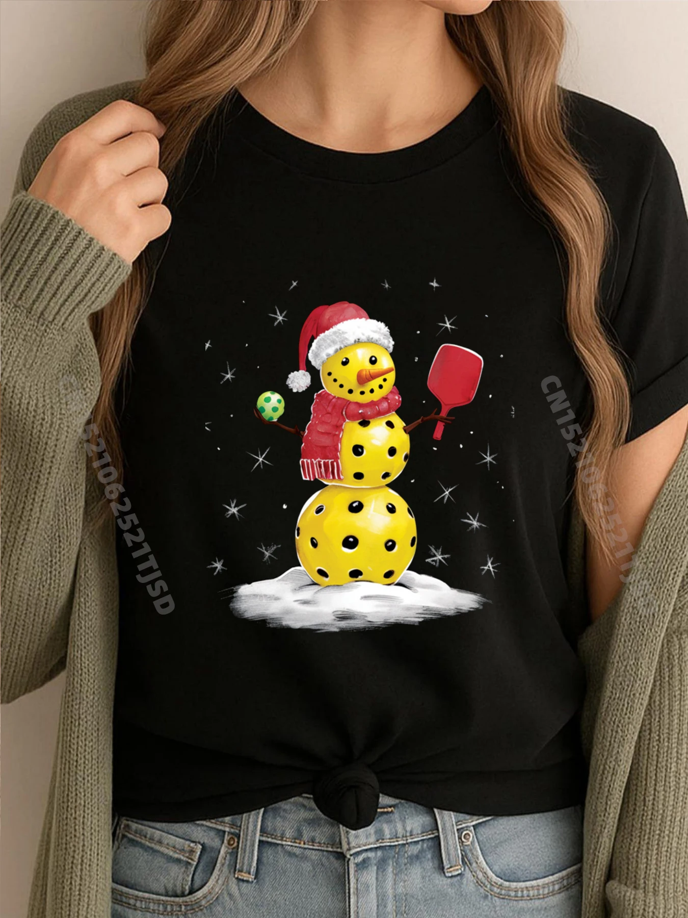 

Pickleball Player Christmas Holiday Snowman Xmas Luxury Clothing Oversize Man Big Size