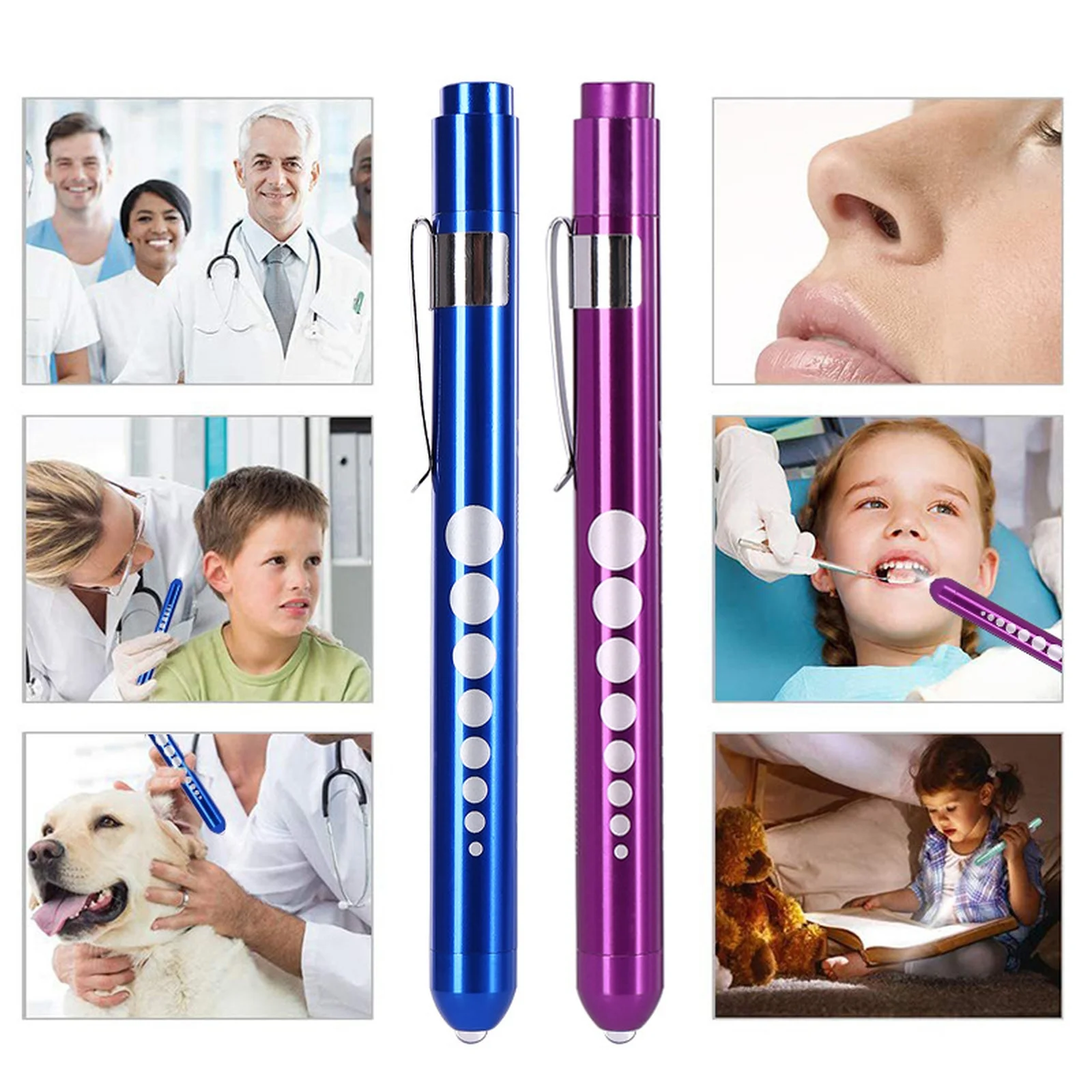 

YHOPEN Aluminum Pupil Pen Light LED Yellow Light Oral Examination Torch (Random 1pcs）