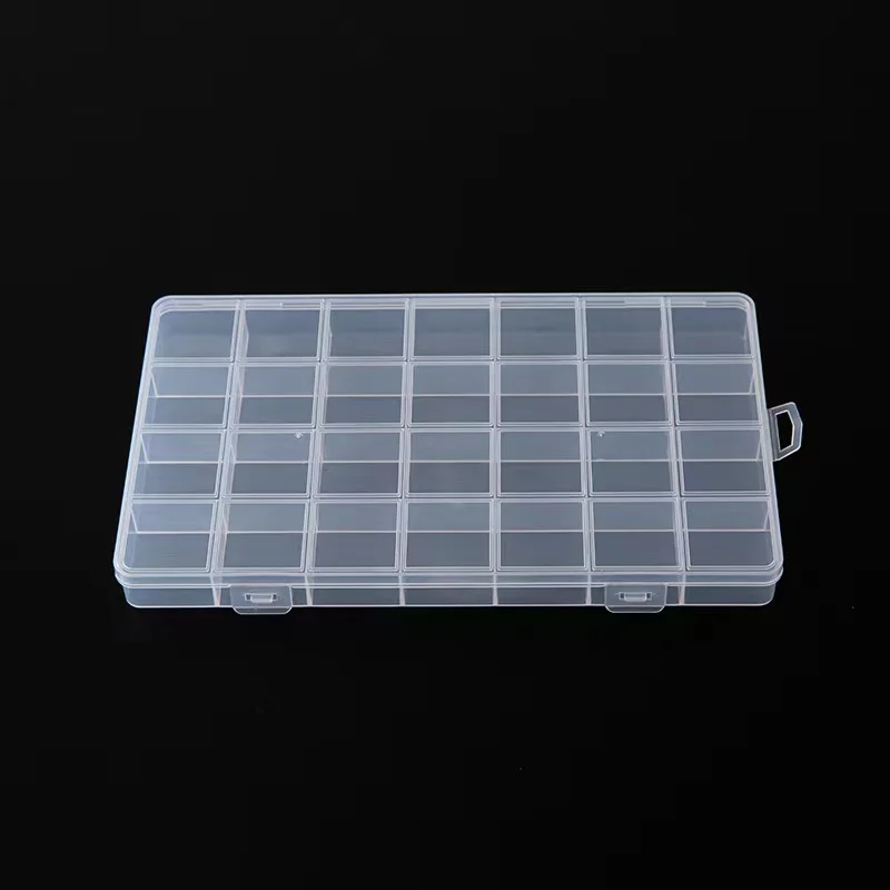 Transparent Jewelry Display Box Jewelry Box/Box Jewelry Storage Box 28 Grid Fixed Small Grid PP Material Storage