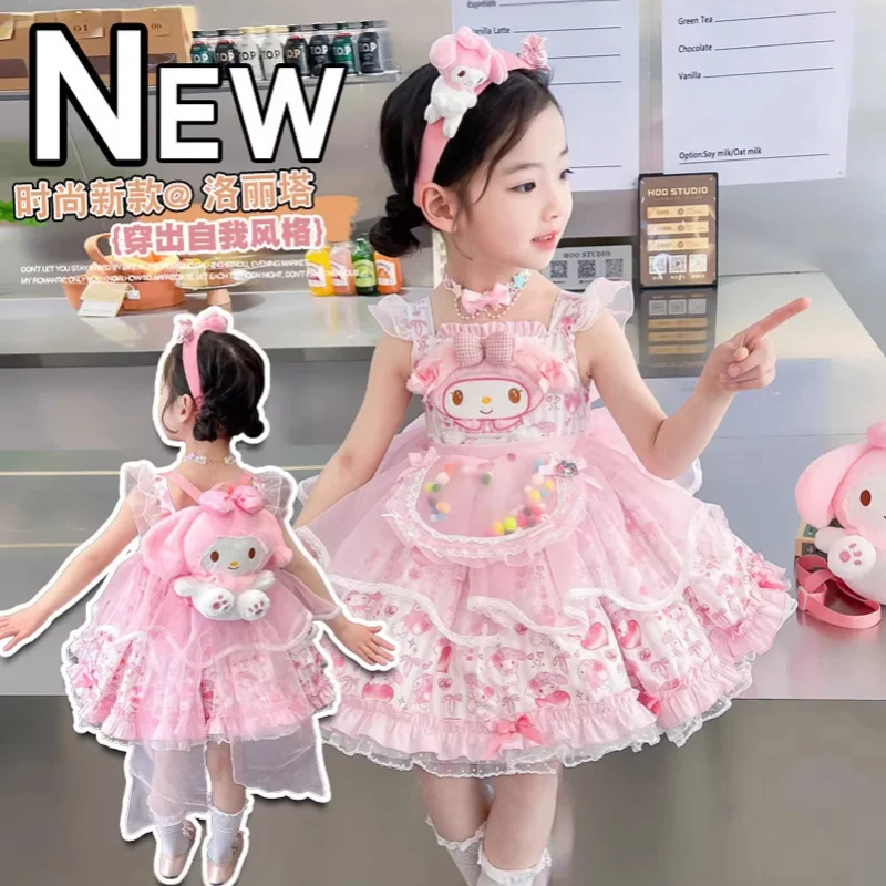 

Children's Japanese Suspender Mesh Bow Dress Girls Lolita Princess Dress Girls Summer New Fashion Dress Party Dress Fluffy Skirt