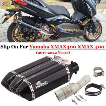 Yamaha X MAX XMAX 400 XMAX400 2021 - 2022 Motorcycle Exhaust System Muffler Moto Tube with Modified Middle Link Pipe Escape