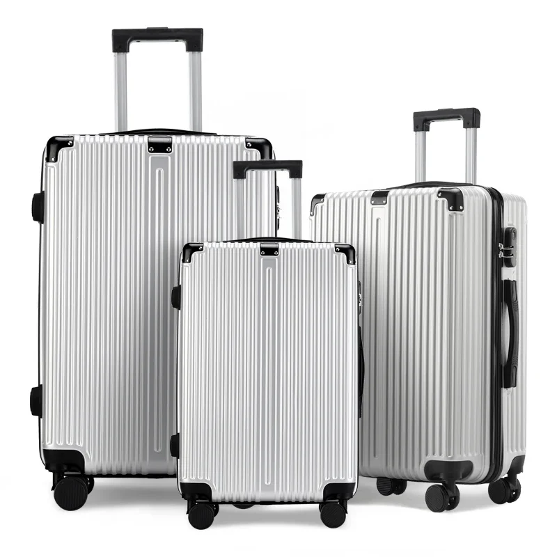 3-Piece Luggage Set with Corner Protectors 20/24/28 Inch Durable Hard Shell 360-Degree Rotating Wheels Multifunctional Capacity