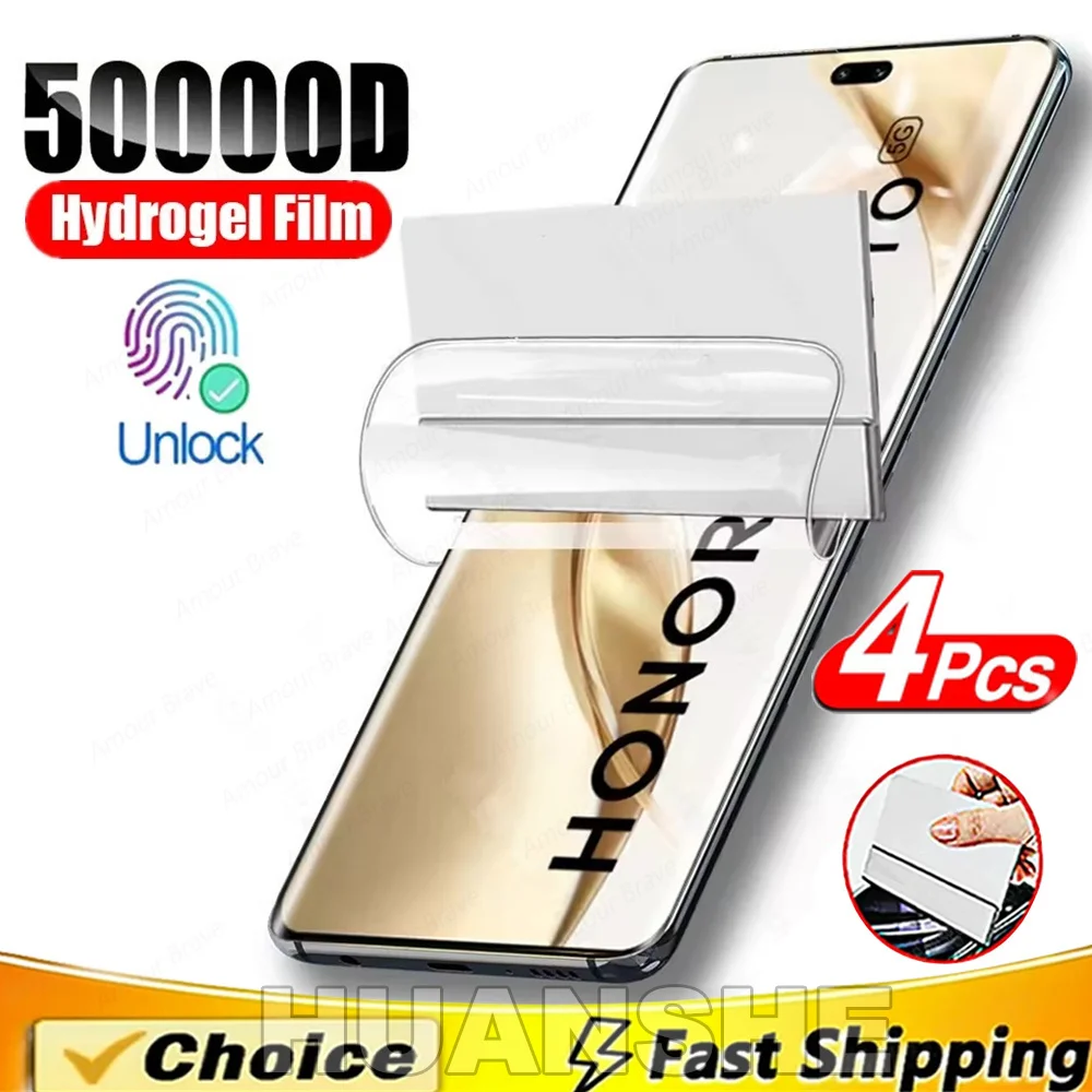 

4PCS Soft Hydrogel Not Glass Screen Protector Film for Honor 200 Pro/300/400 Ultra/100/90/80/70/60/50 SE/30/20 Lite
